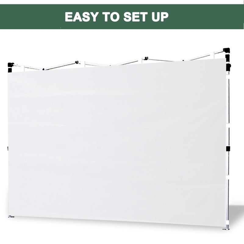JANCANOPY SideWall for 10x10 Canopy Frame, 3 Pack White SunWall Only, (with Zippers) - Image 5
